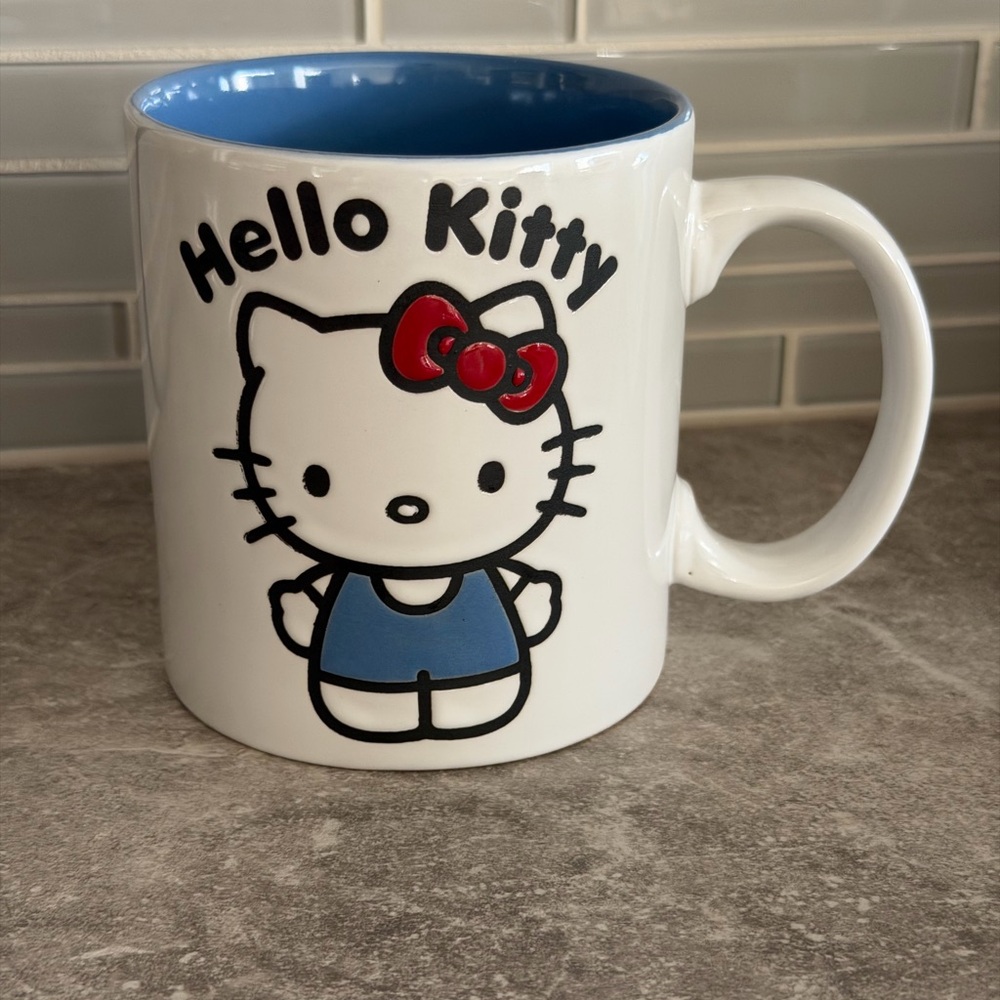 Hello Kitty Sanrio White and Blue Ceramic Coffee Mug-Edition 2024
